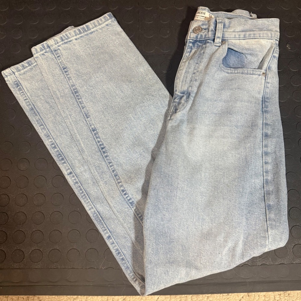 Ardene Baggy High Rise Jeans Light Wash Denim Size 3 wide leg Y2K 27X42